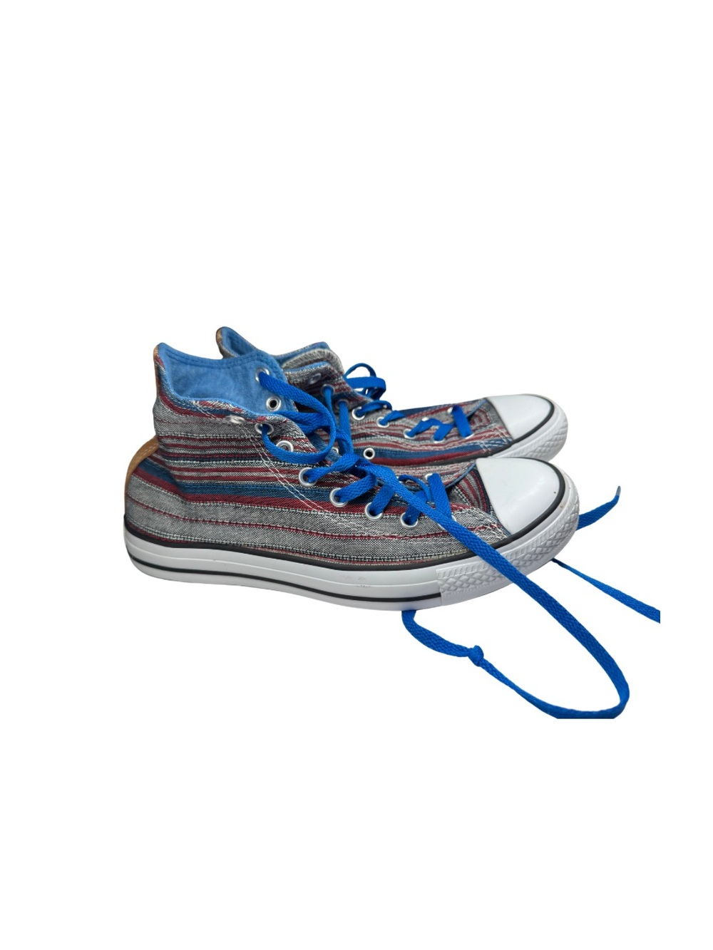 Converse Chuck Taylor Hi Vision Blue Sneakers unisex striped high tops M8 W10